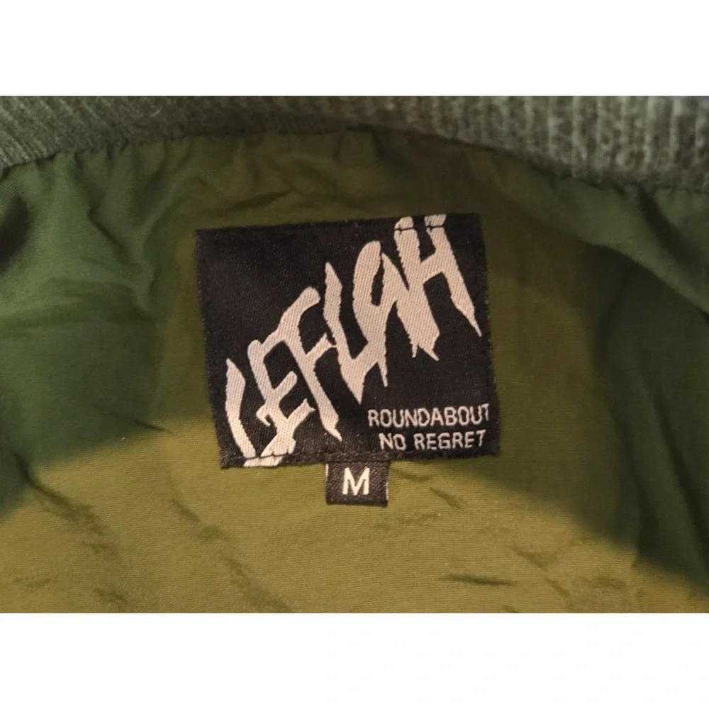 LEFLAH Jacket‎ Mens M Green Nylon Quarter Zip TKY20X Streetwear Loser & Hater